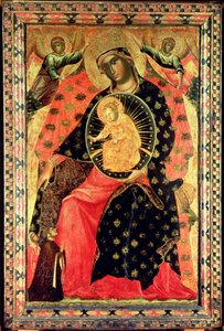 Madonna and Child Enthroned with Two Devout People by Paolo Veneziano